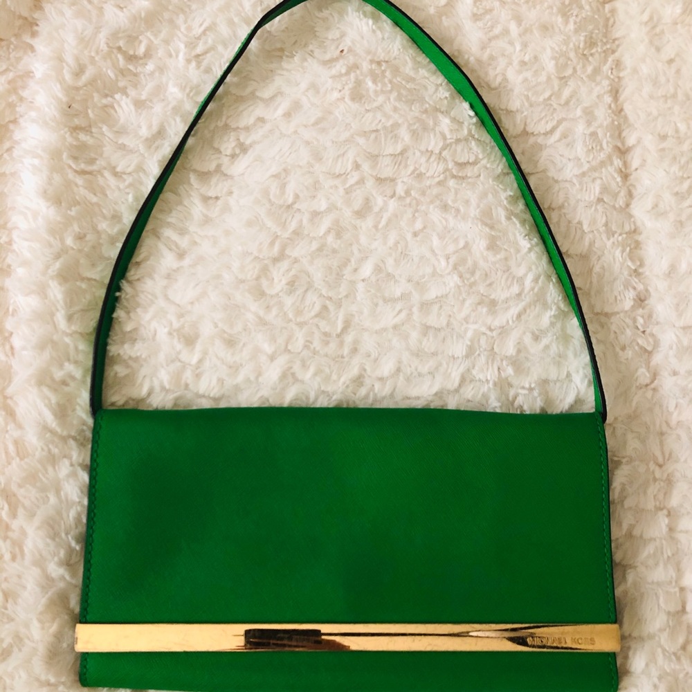 Michael Kors convertable clutch (green)